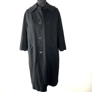 Vintage Women’s Black Coat 100% Cashmere 3/4 Sleeve